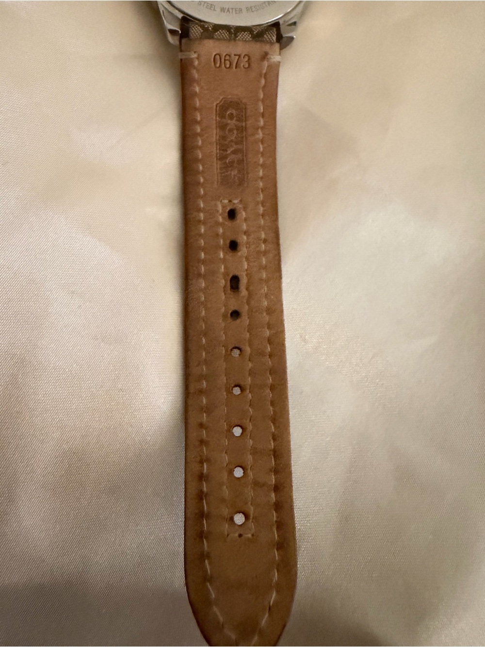 Coach women Watch with Brown Signature Canvas Strap and Silver Case - Picture 6 of 7
